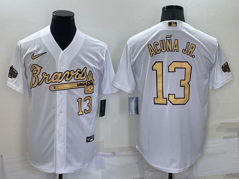 Men Atlanta Braves #13 Acuna jr White 2022 All Star Nike MLB Jerseys->atlanta braves->MLB Jersey